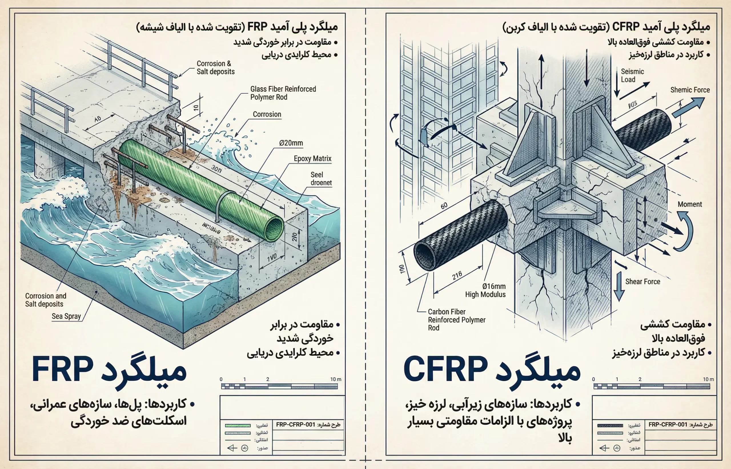 میلگرد پلی آمید FRP - CRFP