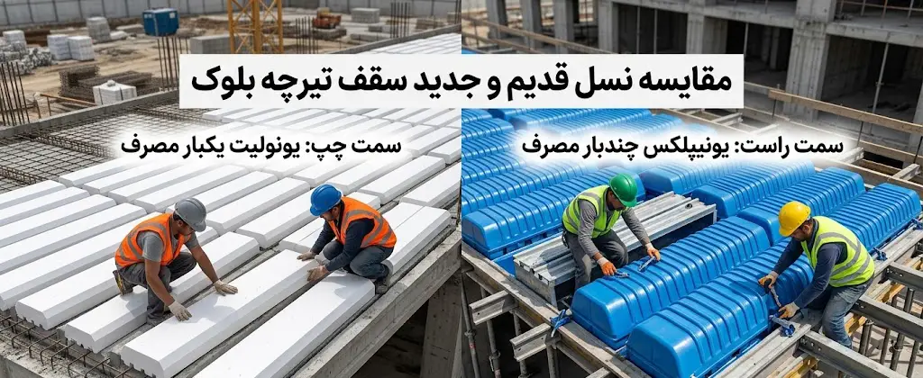 یونولیت سقفی و قالب چند بار مصرف سقفی