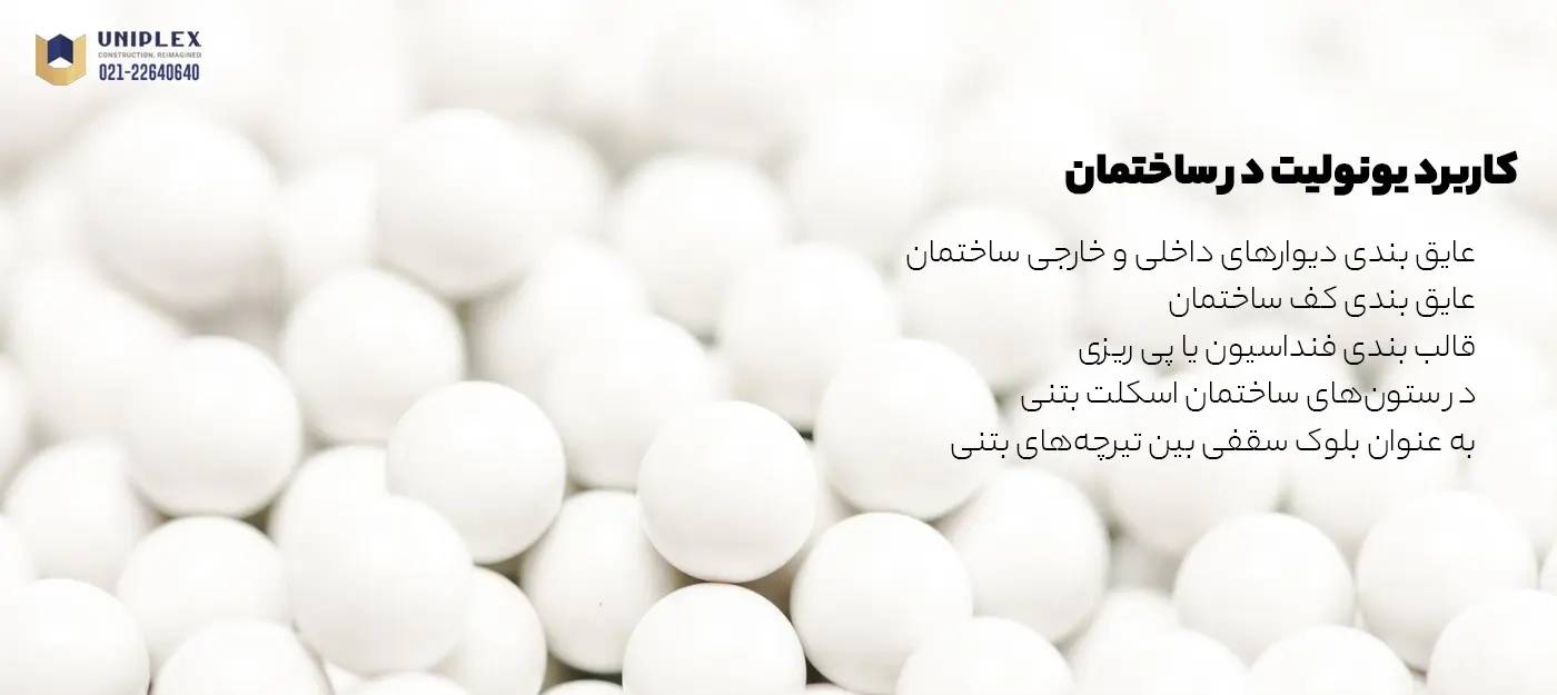 کاربرد یونولیت در ساختمان