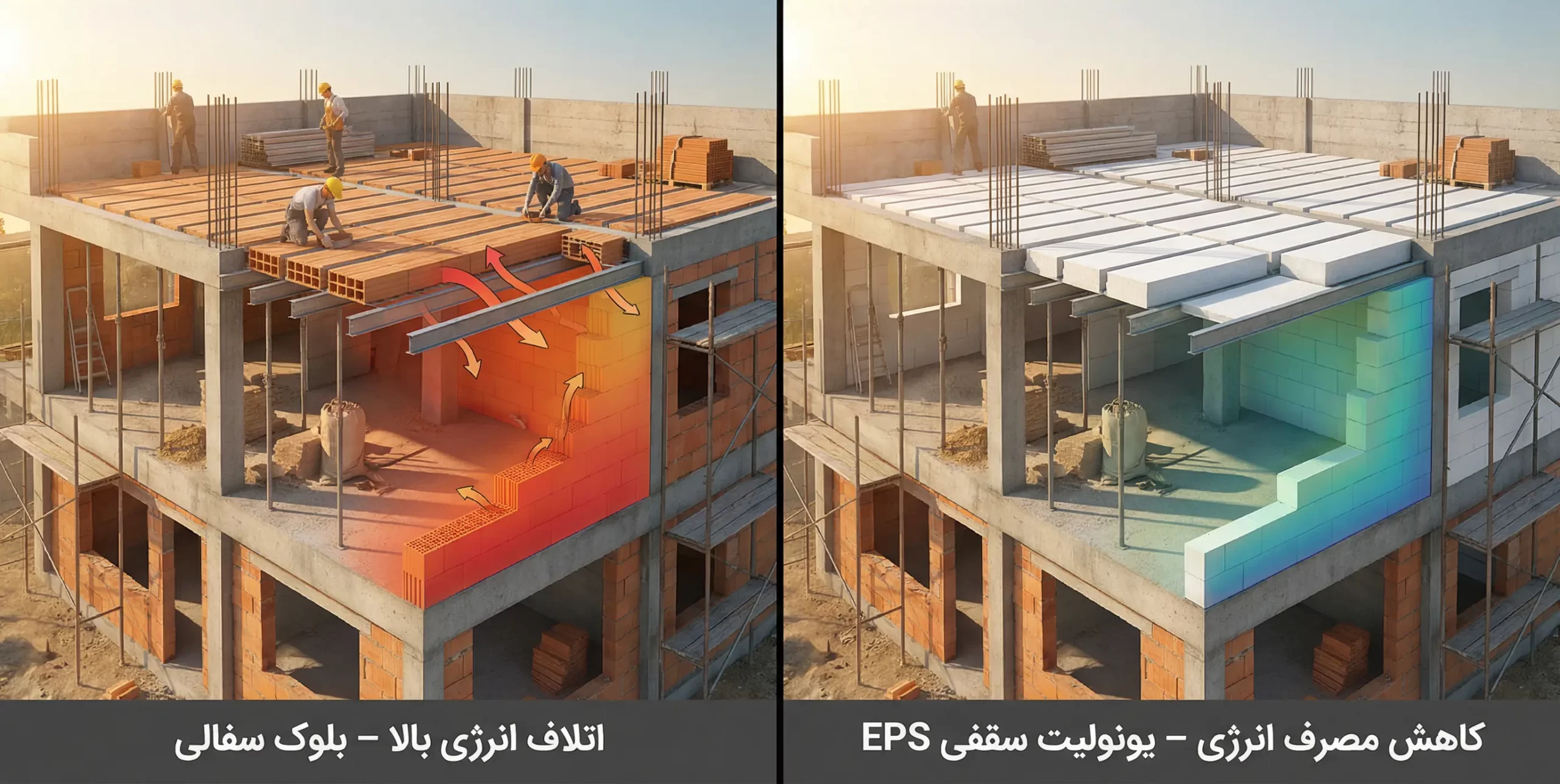 مزایای یونولیت سقفی نسبت به بلوک های سفالی