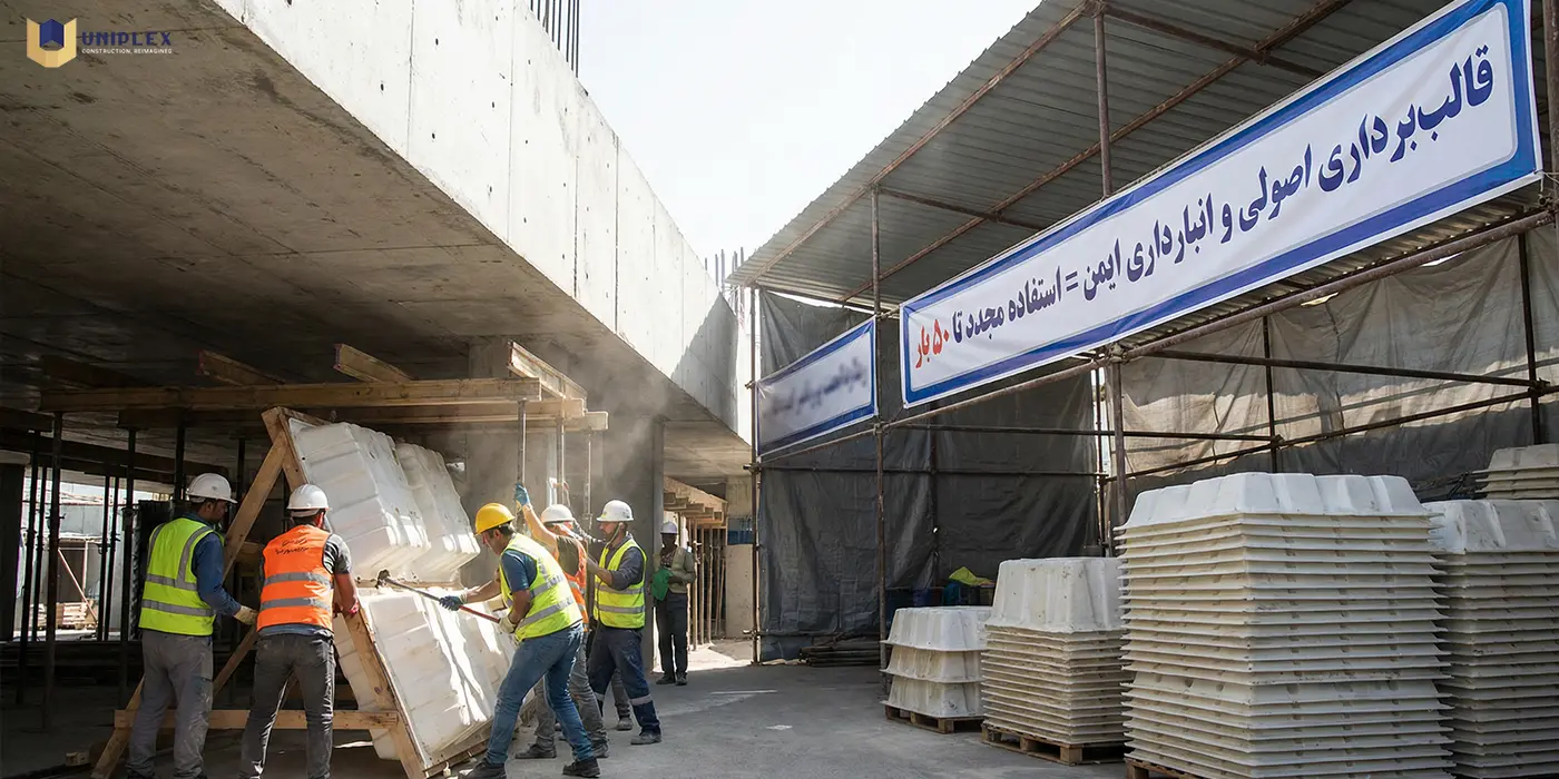 نگهداری و انبارداری ایمن قالب سقفی یونولس