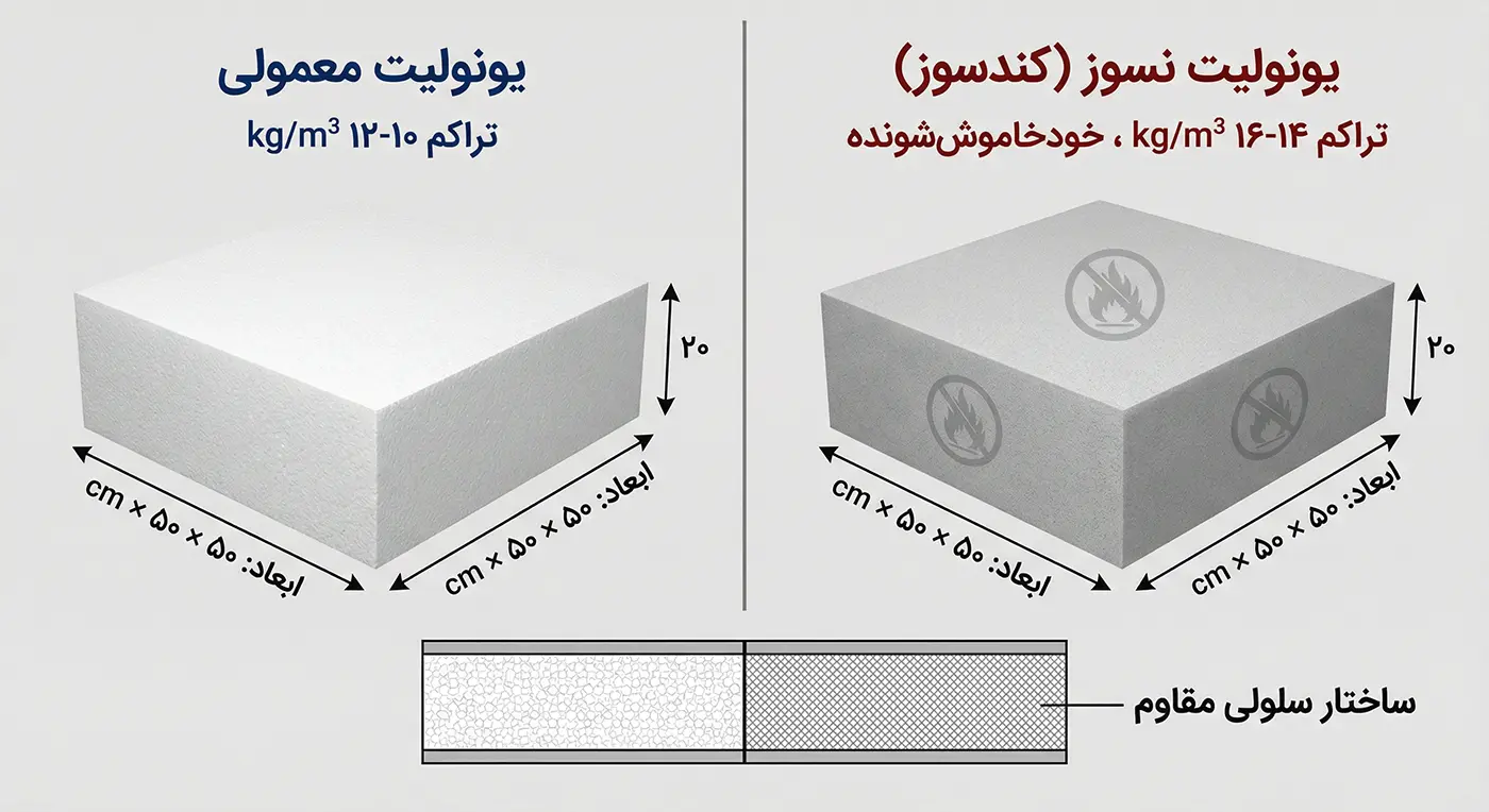 یونولیت کند سوز - یونولیت معمولی