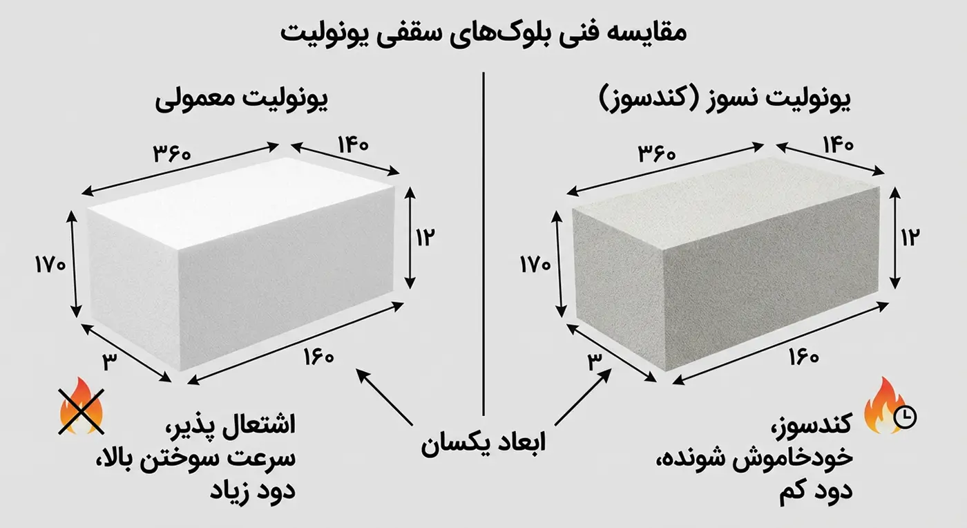 یونولیت کند سوز - یونولیت معمولی