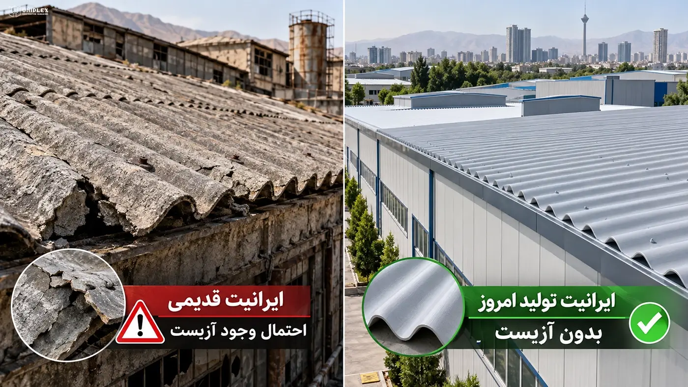 آزبست در ایرانیت قدیمی و جدید
