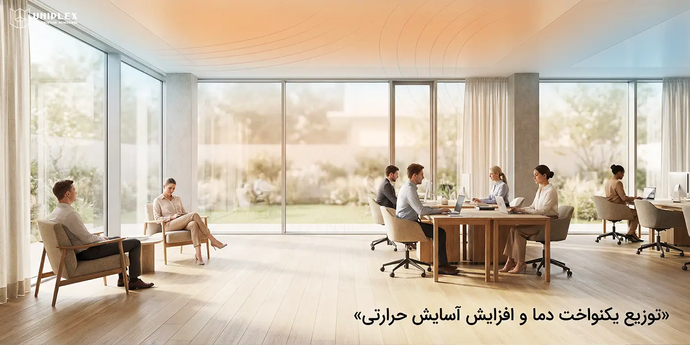 توزیع یکنواخت دما در سیستم کنترل دمای سقفی