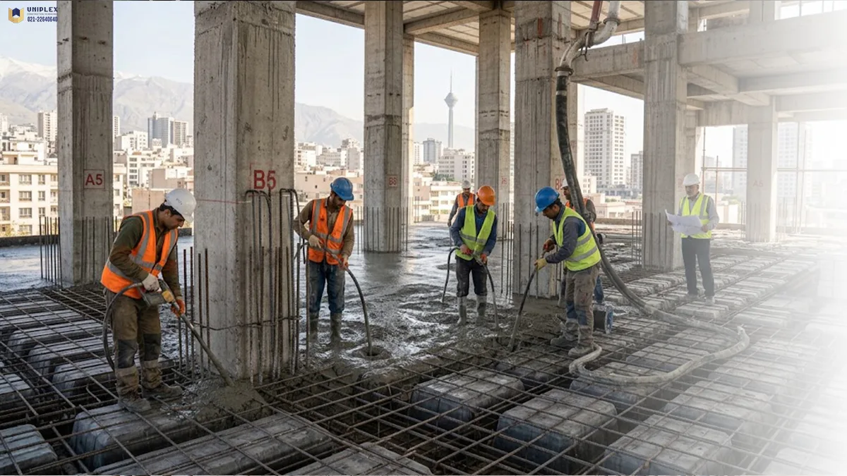 بتن ریزی سقف وافل