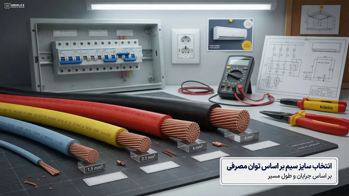 سایز سیم مناسب هر مصرف کننده